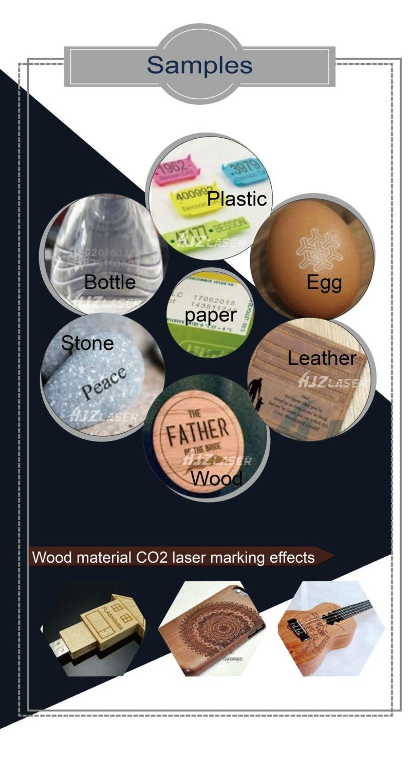 30W/50W CO2 Flying Laser Marking/Printing/Engraving/Cutting Machine for Wood/Food/Water Bottles/Paper/Carton Boxes