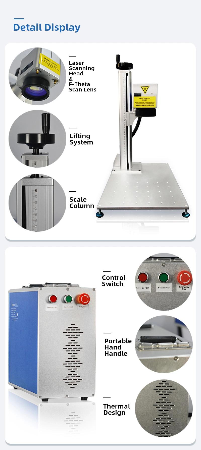 Fiber Laser 20W 30W 50W Portable Mini Laser Marking Machine for Metal Copper/Stainless Steel/Brass Aluminum