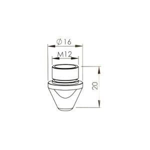 Replacement Amada Nozzle Double-Layer Dia16*M12*H20 mm CNC Laser Cuting Machine Spare Parts