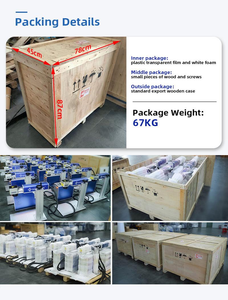 10W Batch Number Fiber Laser Marking Machine Price with Rotary Device