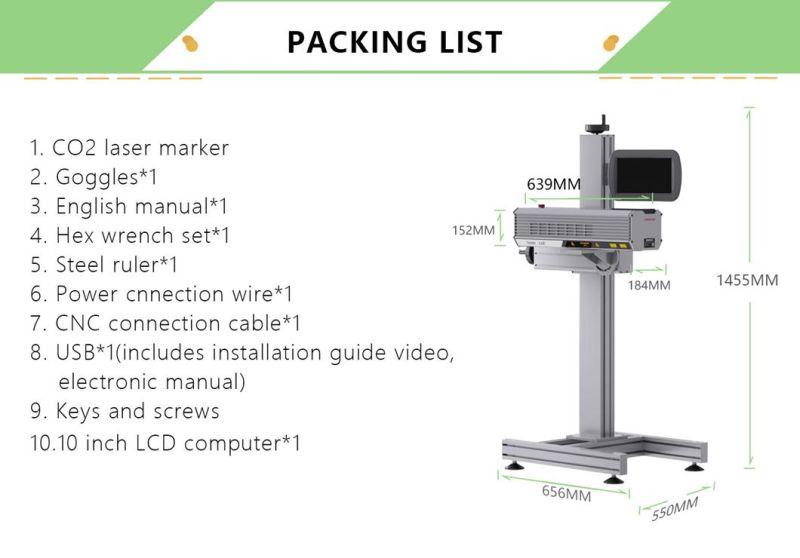 Flying CO2 Laser Marking Machine for Pharmaceutical Cosmetics Food PE PP Numbering Qr Bar Codes System