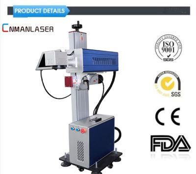 20W CO2 Flying Laser Marking Machine for Cloth Leather Plastic Glass