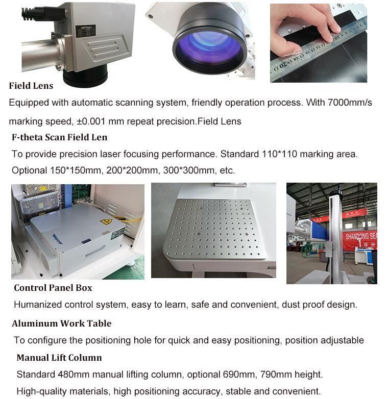 20W Laser Marking Machine for Metal Pipes Glass Packaging Bottles