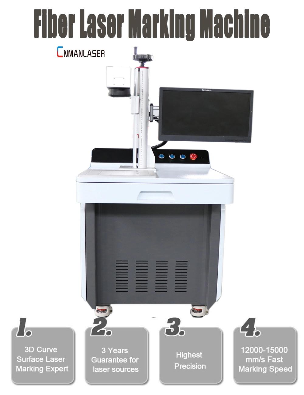 High Precision Metal Plastic Jewelry CNC 20W Fiber Laser Color Marking Machine Price