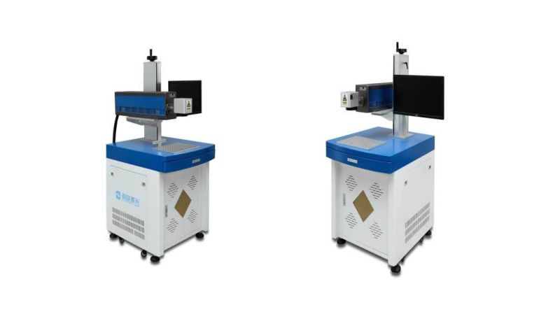 30W Fiber CO2 UV Laser Marking Machine for Non Metal Plastic Glass Wood Leather PVC etc