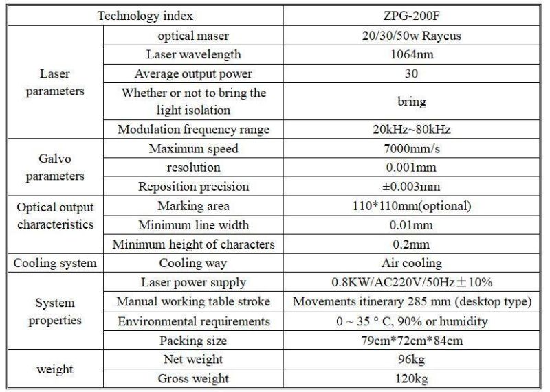 20W 30W 50W Fiber Laser Marking Machine for Metal Nometal Engraving