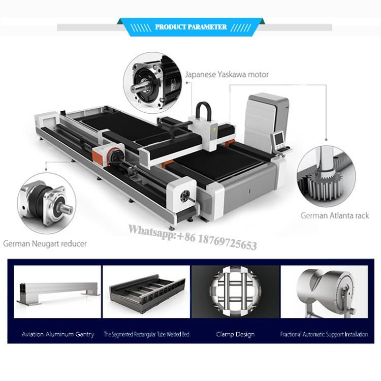 Metal Tube and Plate Fiber Laser Cutting Machine with Rotary Device