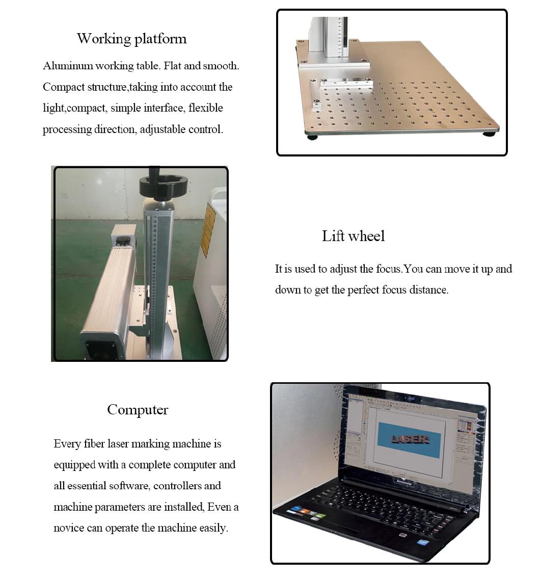 20W 30W 50W CNC Plastic Metal Printing Engraving Machine 3D Logo Fiber Laser Marking Machine with Rotary Price