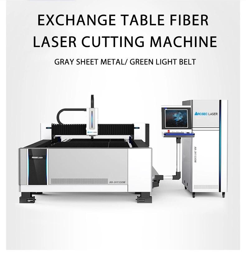 Fiber Metal Laser Cutting Machine with Cover and Exchanged Platform Exchange Working Table