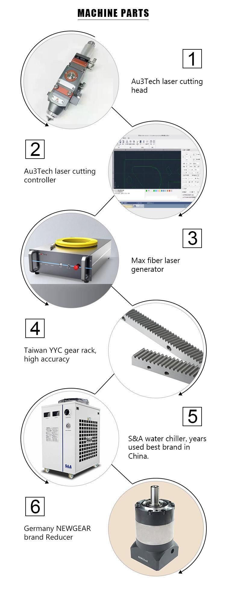 CNC Laser Manufacture 500W 750W 1000W 2000W Metal Fiber Laser Cutting Machine Fiber Laser Cutter with Raycus