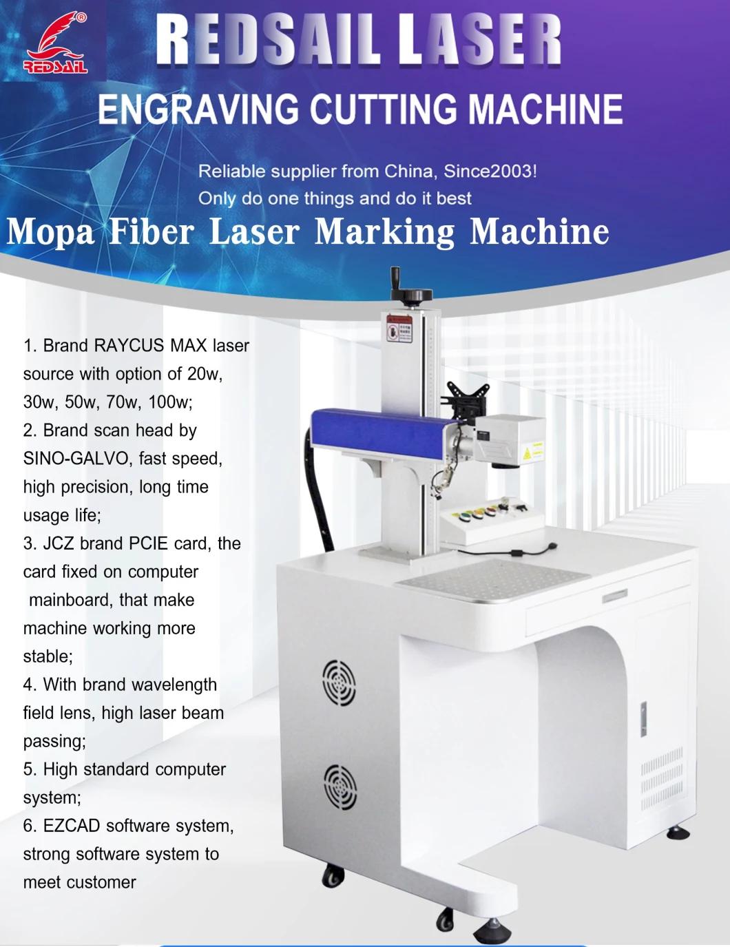 Mopa Jpt Ipg Spi Fiber Fibre Laser Marking Machine for Metal Plastic ABS PP 20W 30W 50W 70W 100W Ezcad Software