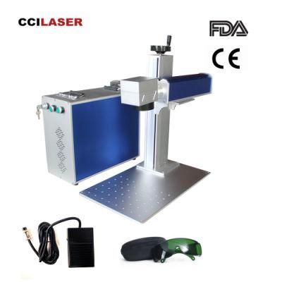 Small Mini 3D Color Portable Mopa Fibre Laser Raycus Metal Fiber Laser Marking Machine 20W 30W 50W 100W with Rotary