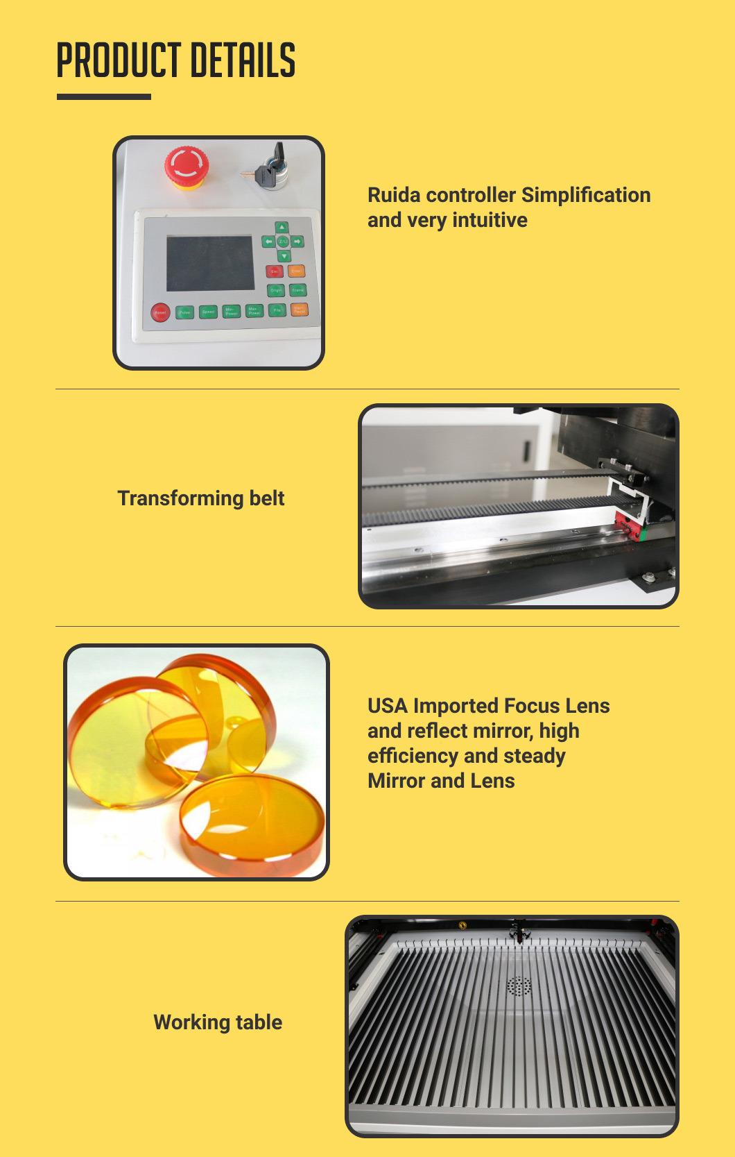 1390 Plastic Letters CO2 CNC Laser Cutting and Engraving Machine Rotary