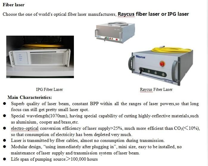 Flat and Tube Metal Cutting Fiber Laser Cutter 3kw