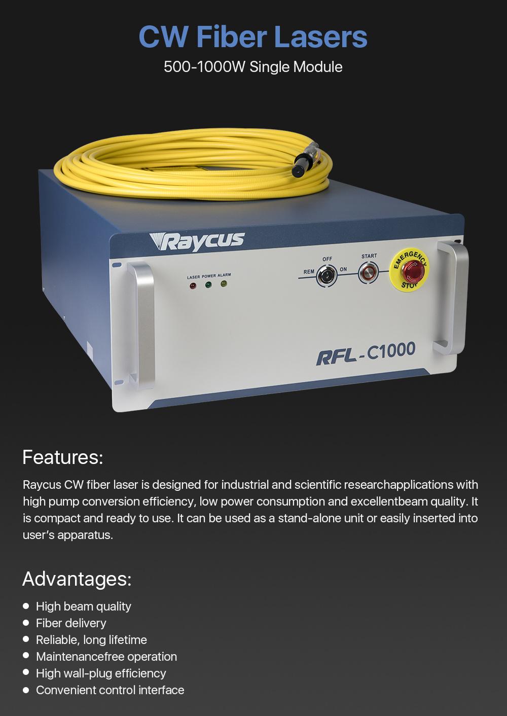 Cloudray Cl606 500-1000W Raycus Single Module Cw Fiber Lasers