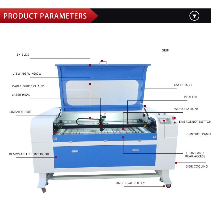 2021 New Product 100W 130W 150W Ruida 6445g 1390 CO2 Laser Cutting Machine for Wood MDF Acrylic