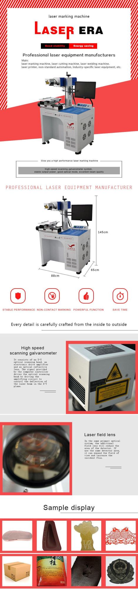CO2 Xy Electric Table Laser Marking Machine 30W