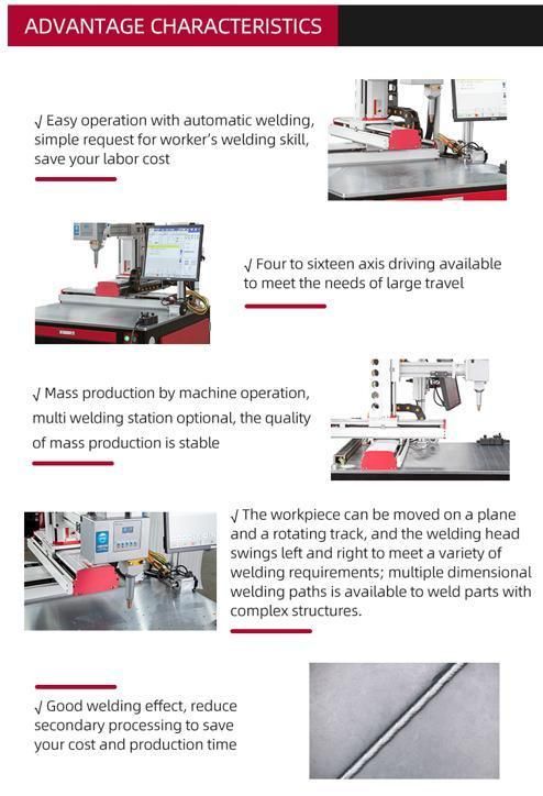 Auto Laser Welder for Tee Coupling Stainless Steel Flume 4 to 6 Axis Platform Based with Raycus Ipg Fiber Laser Welding Machine for Brass Aluminum and Steel