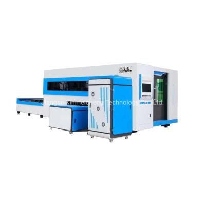 CNC Full Protection Cover Laser Cutting Machine with Dust Remove Double Table