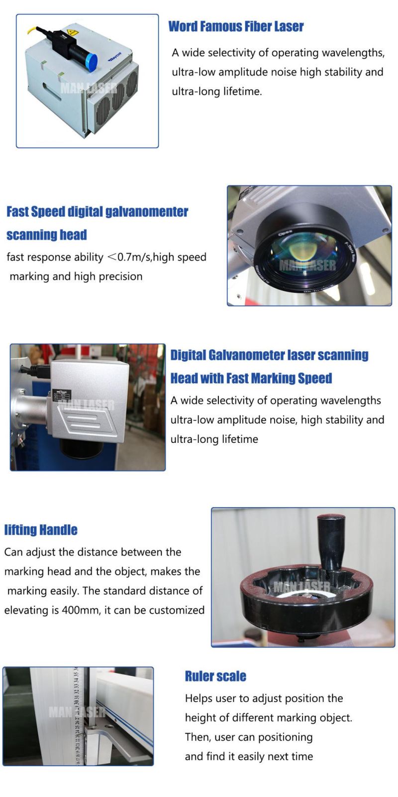 30W Fiber Laser Marking/Engraving/Marker Machine /Equipment for Metal/Plastic/Tag/Key Chains/Pen