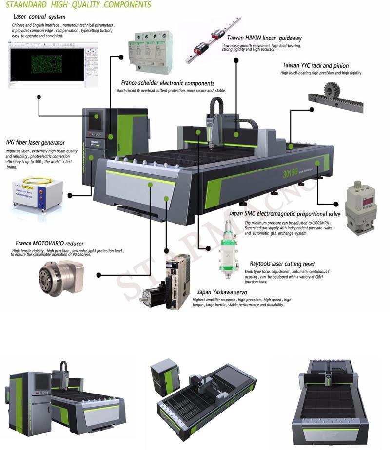 High Standard 1530 CNC Fiber Metal Laser Cutting Machine