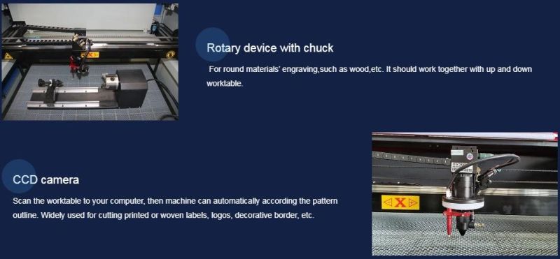 Metal Wood 2 Heads CO2 Fiber Laser Engraving Marking Machines