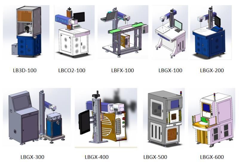 30W 50W 70W 100W Fiber Laser Marking Machine with Rotary Table