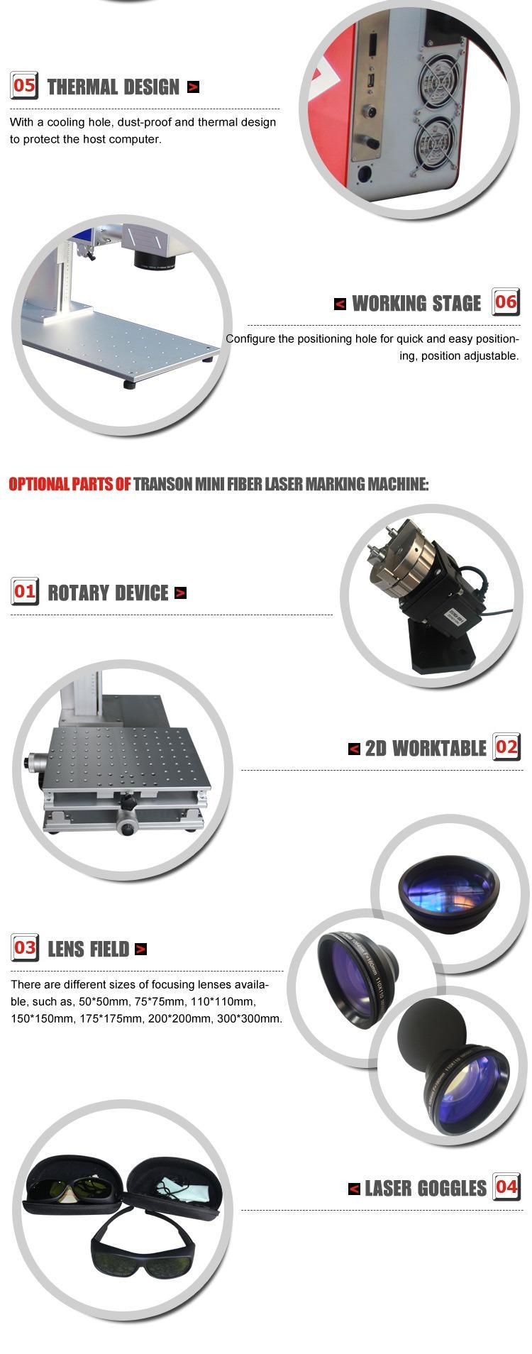 Raycus 50W Mini Fiber Laser Marking Printing Metal Cutting Machine