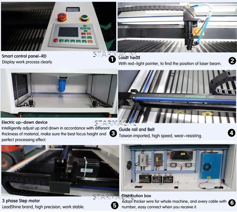 Mixed CO2 150W 180W Laser Cutting Machine for Stainless and Acrylic MDF