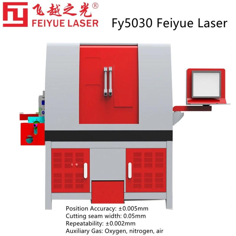 Fy5030 Feiyue Industrial Use Combined Plate and Tube Pipe Metal Fiber Laser Cutting Double Dual-Head Laser Cutting Machine for Aluminum Stainless Steel Copper