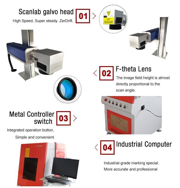 20W Fiber Laser Marking Machine/Marker/Engraver Equipment for Jewelry/Gold/Silver/Fruit Knife/Shear/Kitchen Ware