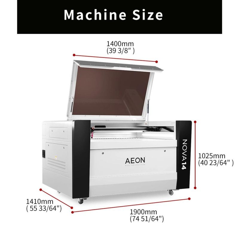 Aeon 1490 Semi-Automatic 80W 100W 130W 150W CO2 Laser Cutter Engraver for Fabric/Texitle/Woven Labels/Paper/Wood/Stone/Acrylic/Leather/Glass/Marble