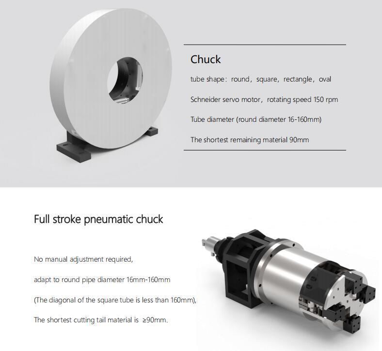 Metal Tube Fiber 1000W 2000W 3000W Laser Cutting Machine RF6020