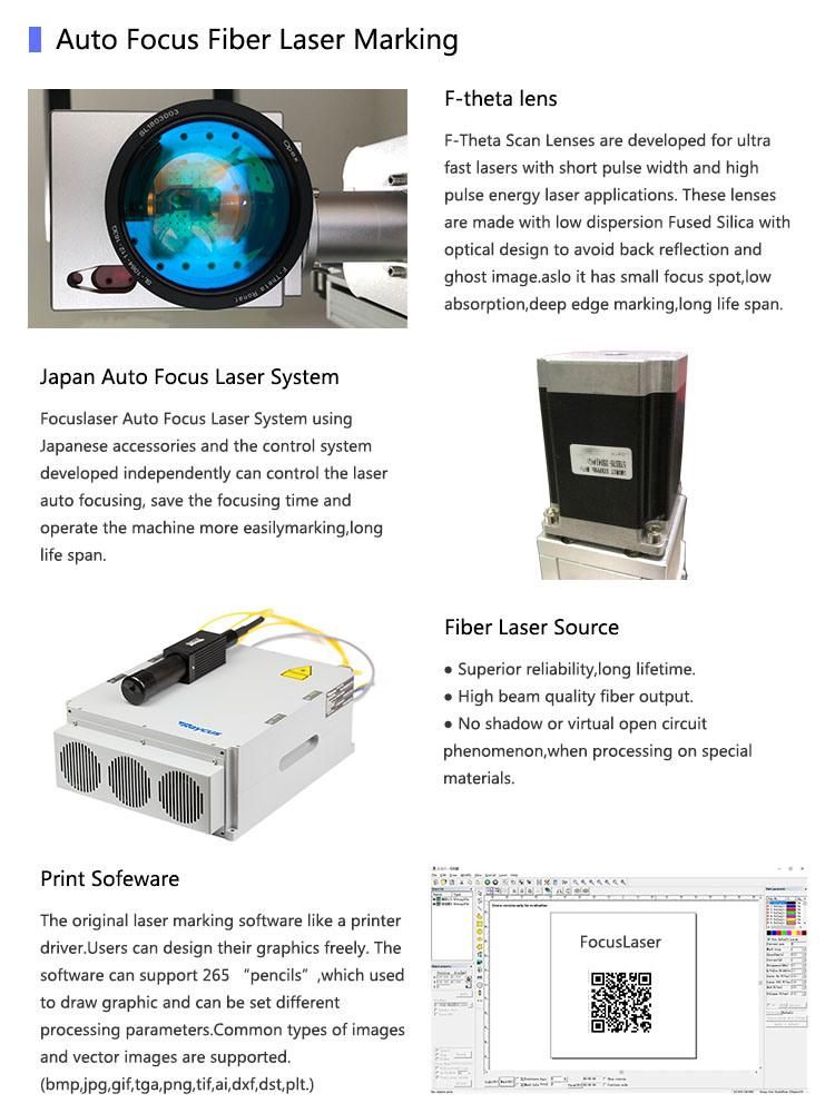 Focuslaser Auto Focus 20W Fiber Laser Marking Machine