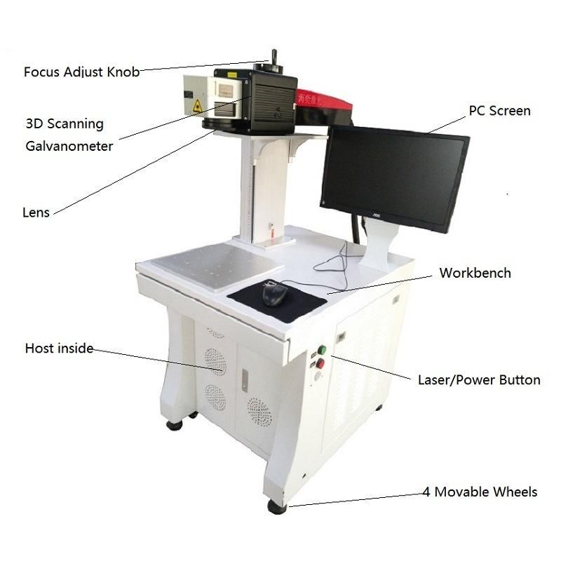High Precision Desktop Laser Engraving Machine CNC Laser Printer for Metal Plastic Rubber