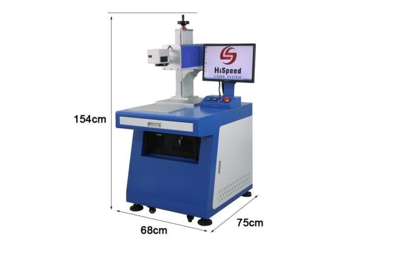 Hispeed 20W 30W CO2 Metal Tube Laser Marking Machine for Wood Leather / Laser Printing on Glass