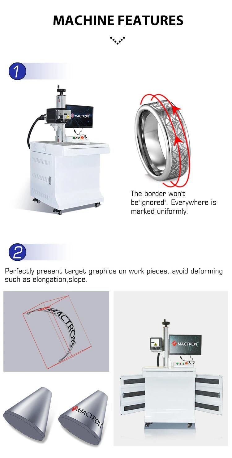 3D Dynamic Mopa Color Fiber Laser Marking 20W 30W 50W 60W Printing Machine for Metal