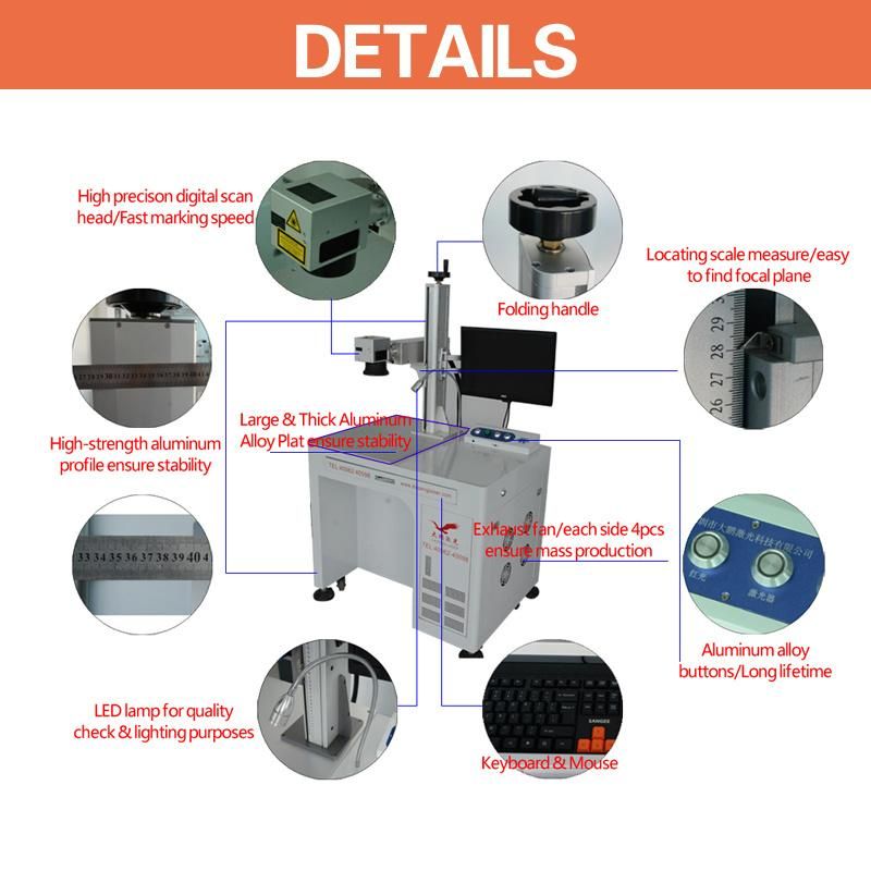 Low Price 20W 30W 50W Fiber Laser Marking Machine Engraved for Metal Nonmetal Material