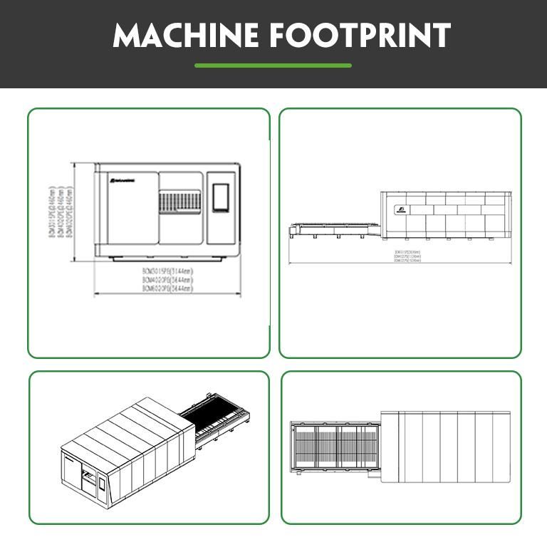 1000W 3000W CNC Fiber Laser Cutting Machine with Exchangeable Table for Cutting Metal Plate Price