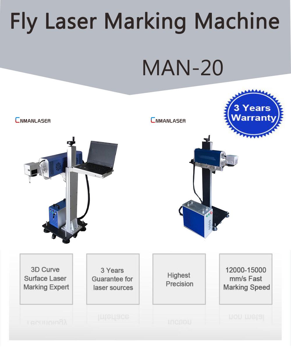 CO2 Fiber Fly/Flying Laser Marker/Marking Machine for Bamboo/ Leather/Stainless Steel/MDF/ Wood/Glass