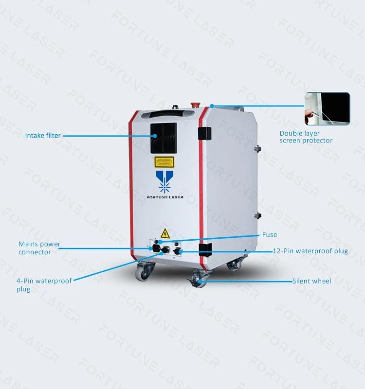 Fiber Laser Rust Removal Machine 50W 100W 200W Portable Pulse Laser Cleaning Machine Sale in Spain France United Kingdom