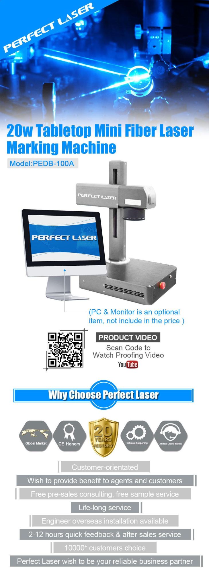 Portable Mini Fiber Laser Marking Machine for Metal Hard Plastics