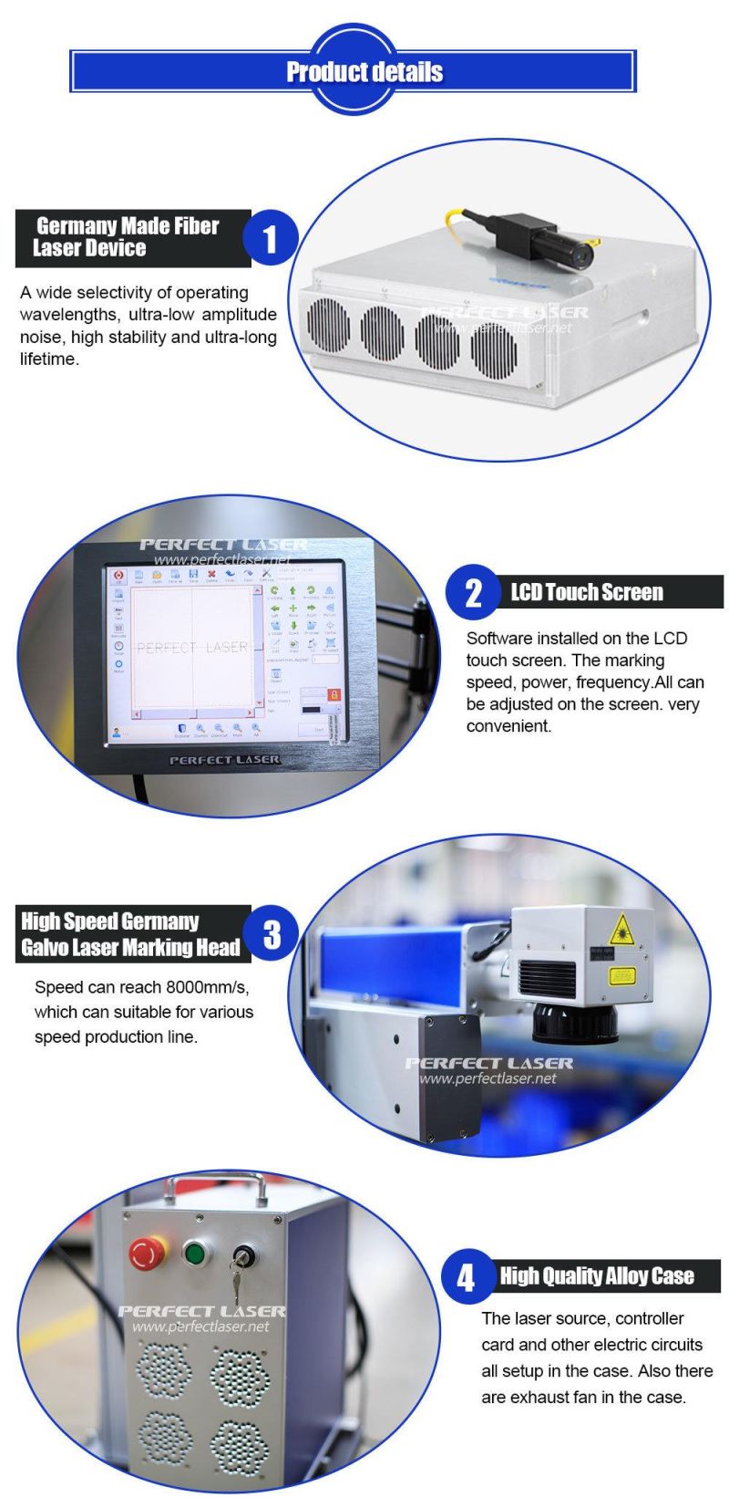 Online Fly Fiber Laser Engraving Machine for Metal with LCD Touch Screen