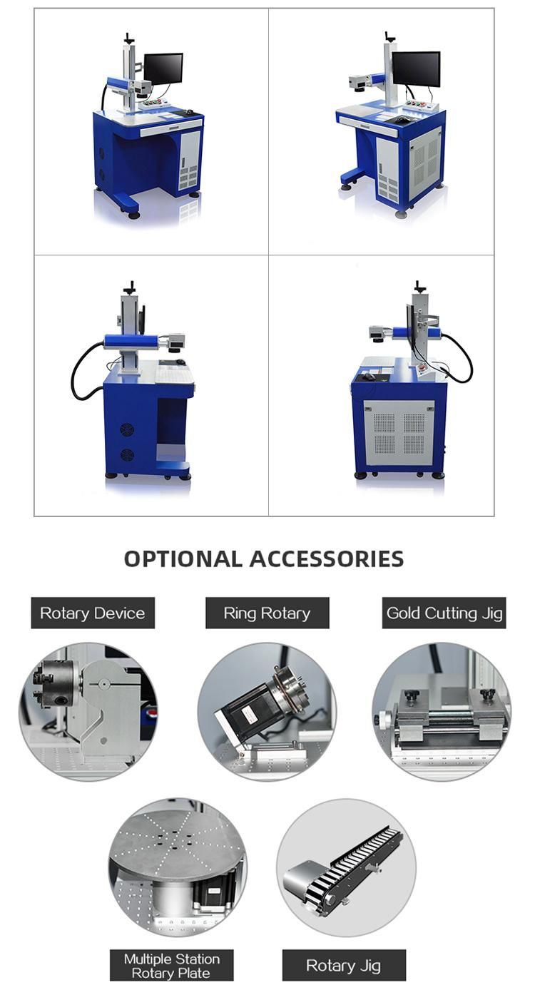Desktop Fiber Laser Engraving Machine Marking on Cup Bottle/ Metal Pipe