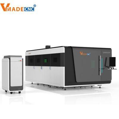 High Quality Protective Cover &amp; Fast Speed Exchange Platform 6kw Fiber Laser Cutting Machine