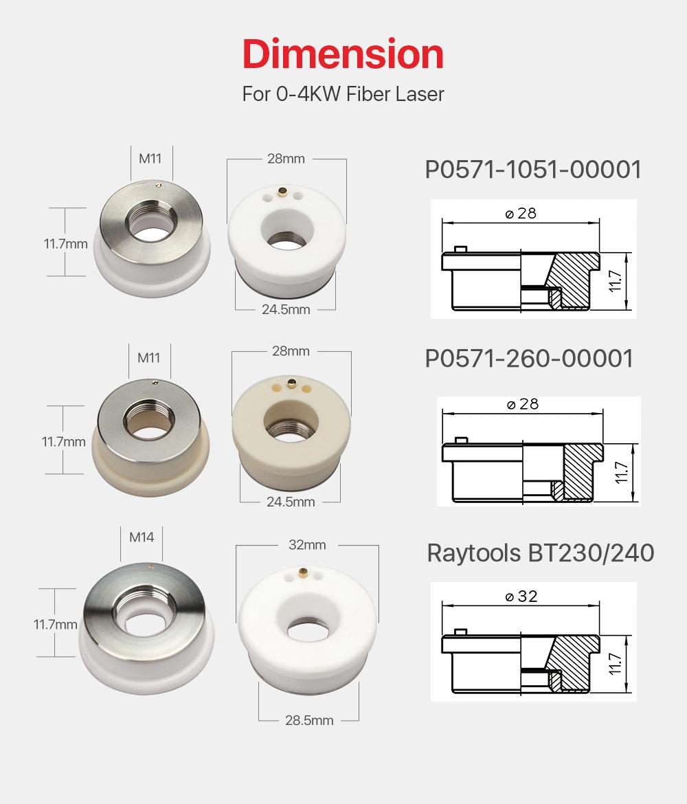 Laser Ceramic Part for Precitec Procutter & Lightcutter Dia. 28mm P0571-1051-0001 for Precitec and Raytools Fiber Head