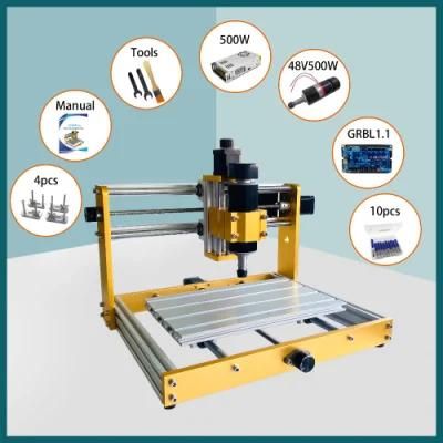 CNC Engraving Machine with 500W Spindle and 80W Laser Cutting Machine