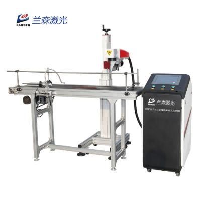 30W Flying Production Line Laser Marking Machine with Conveyor Belt