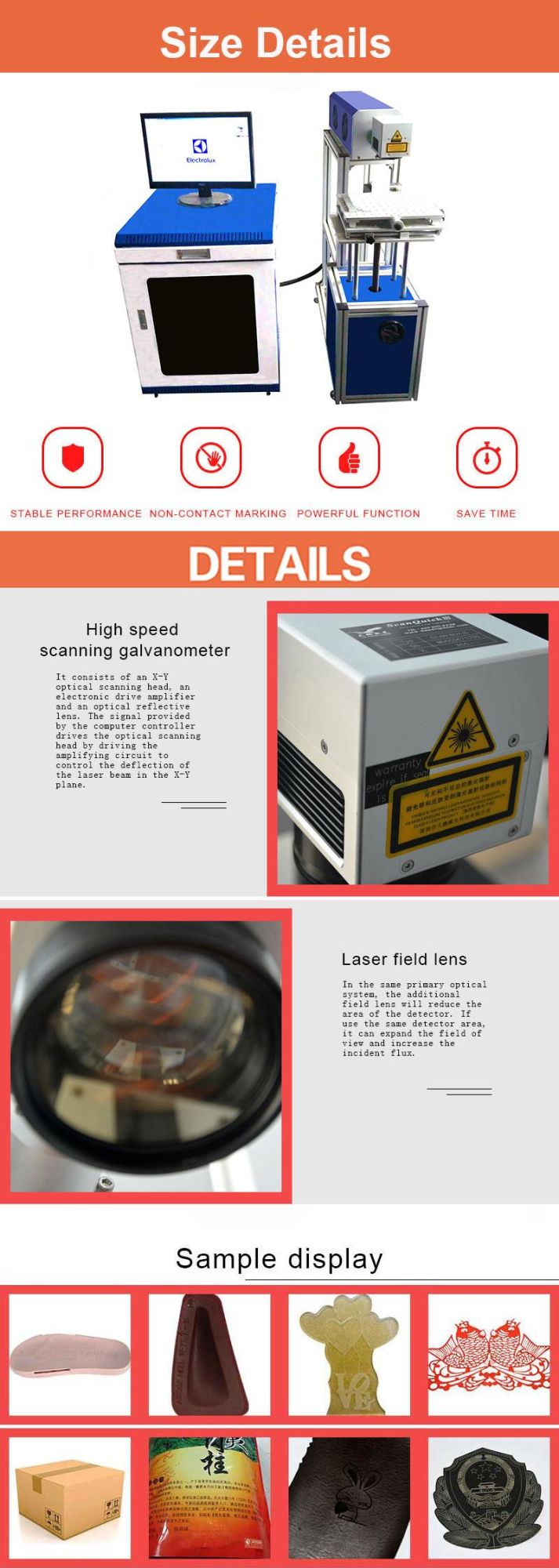 Dapeng CO2 Laser Engraving Machine for Plastic/ Serial Number