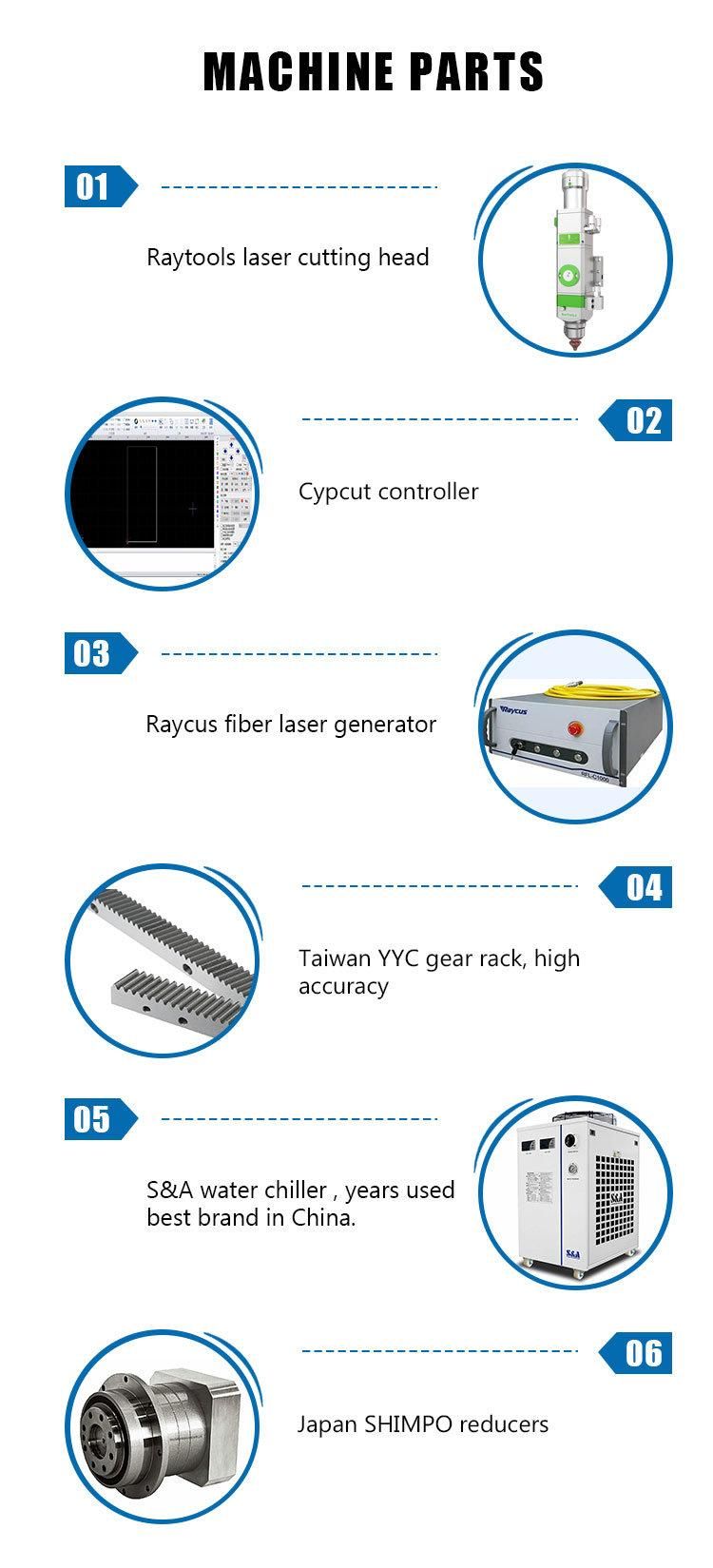 700W, 1kw, 1500W, 2kw, 3kw, 4kw, 6kw, 12kw Fiber Laser Cutting Machine with Ipg, Raycus Power